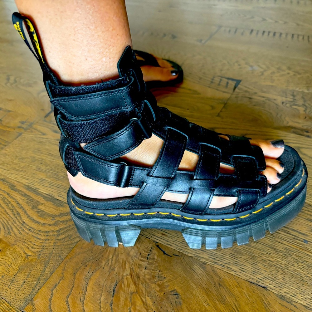 Doc Martens gladiator sandal, leather , black